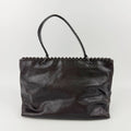 Bottega Veneta Intrecciato Flap Shoulder Bag Tote Leather Dark Brown Vintage