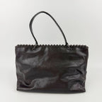 Bottega Veneta Intrecciato Flap Shoulder Bag Tote Leather Dark Brown Vintage
