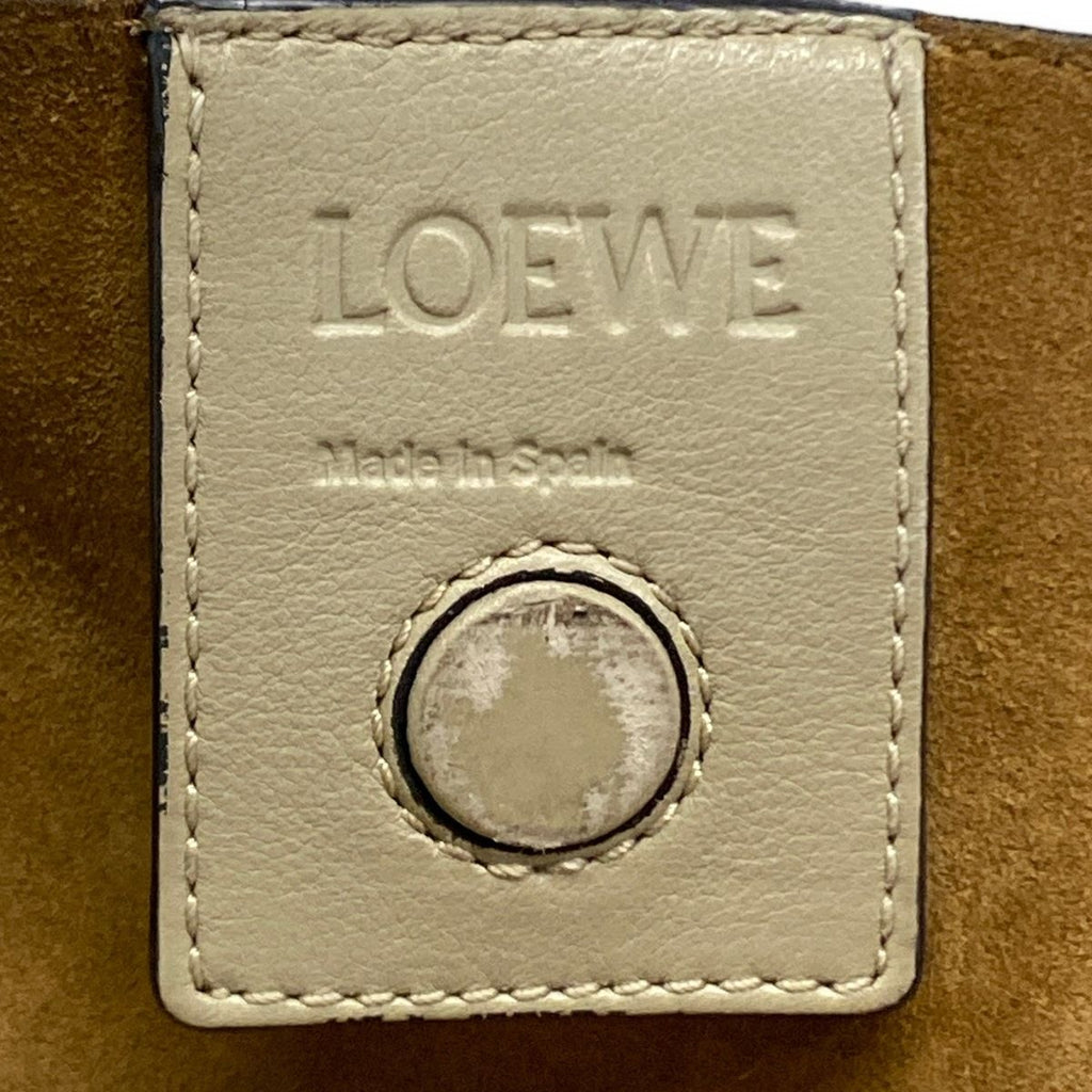 Loewe Tote Anagram Pattern Gray Beige Embossed Leather — view 8