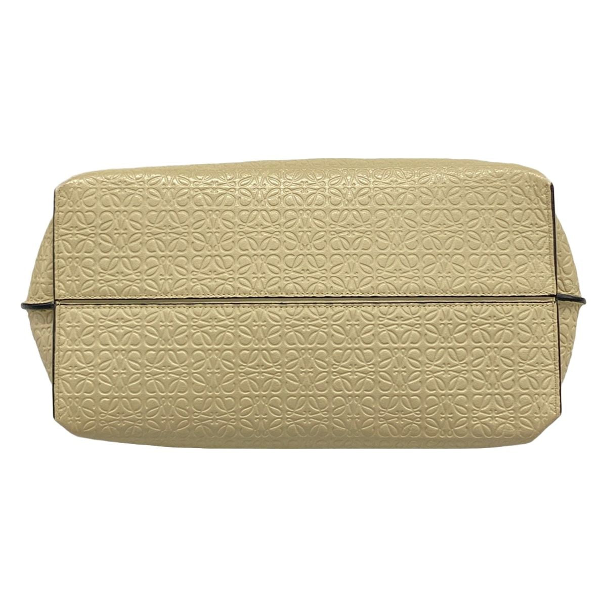 Loewe Tote Anagram Pattern Gray Beige Embossed Leather — view 5