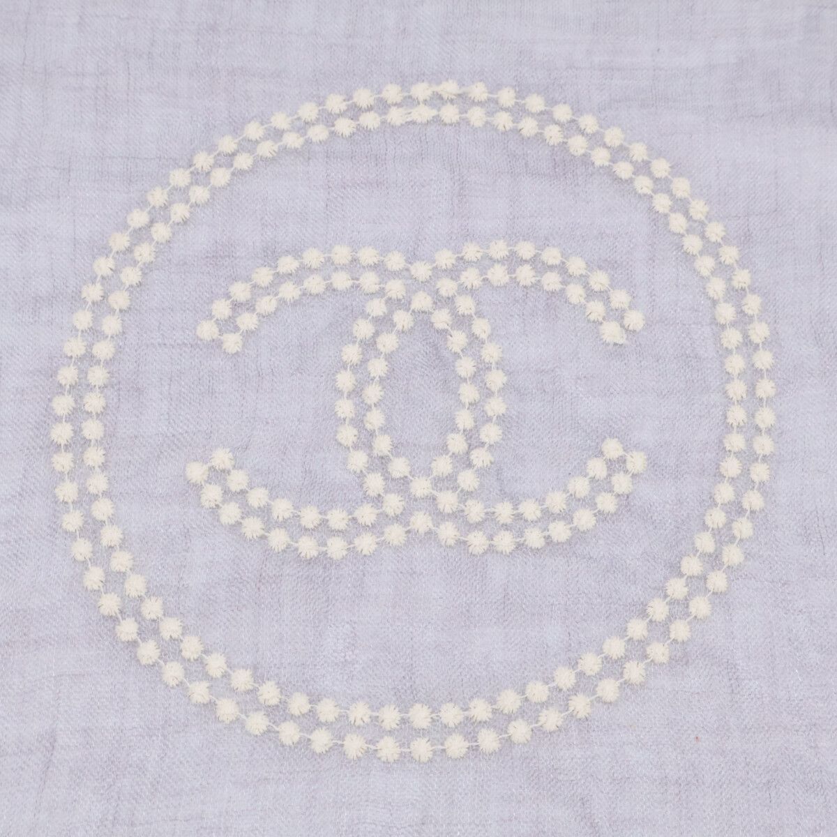 Chanel CC Logo Embroidery Cashmere Modal Scarf — view 2