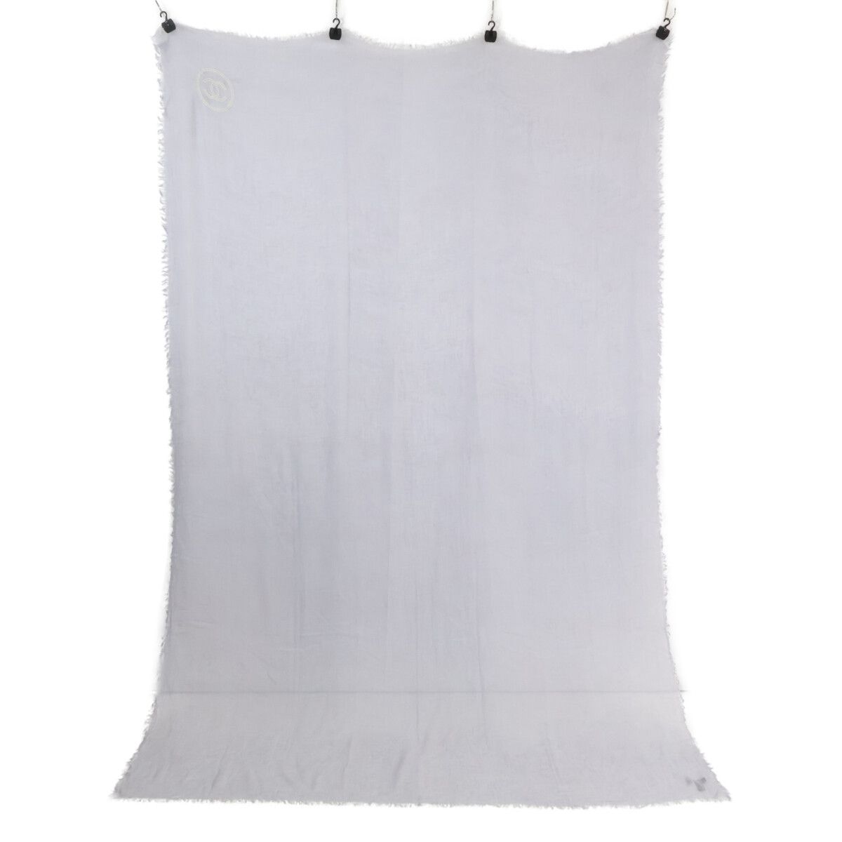 Chanel CC Logo Embroidery Cashmere Modal Scarf