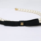 Chanel Like Pearl CC Logo Ribbon Headband — view 7