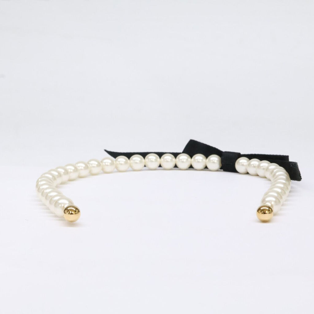 Chanel Like Pearl CC Logo Ribbon Headband — view 4