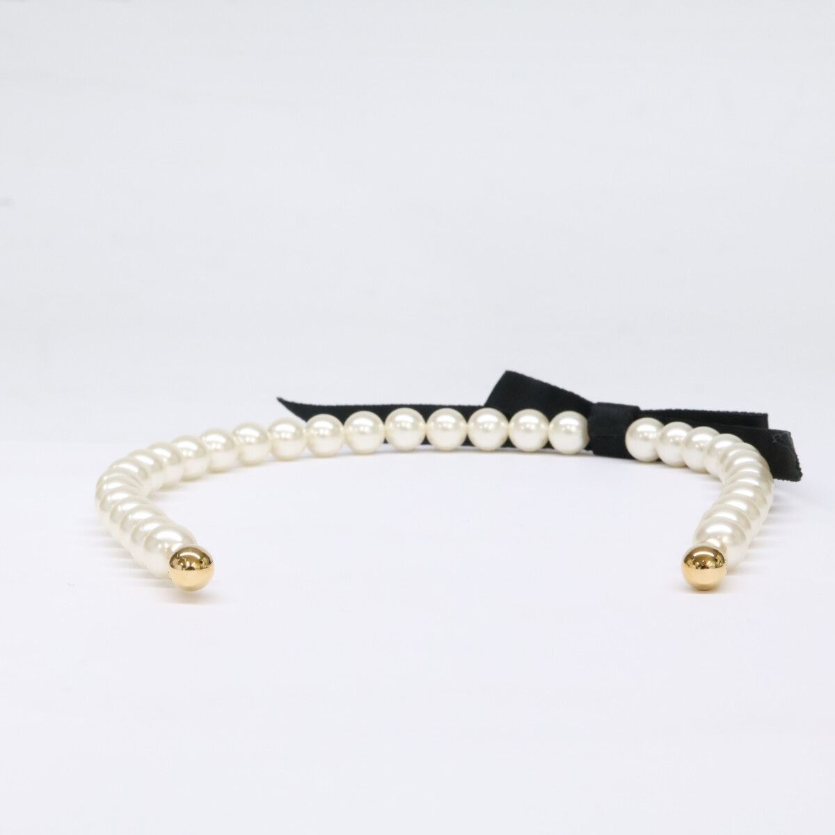 Chanel Like Pearl CC Logo Ribbon Headband — view 4