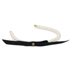 Chanel Like Pearl CC Logo Ribbon Headband