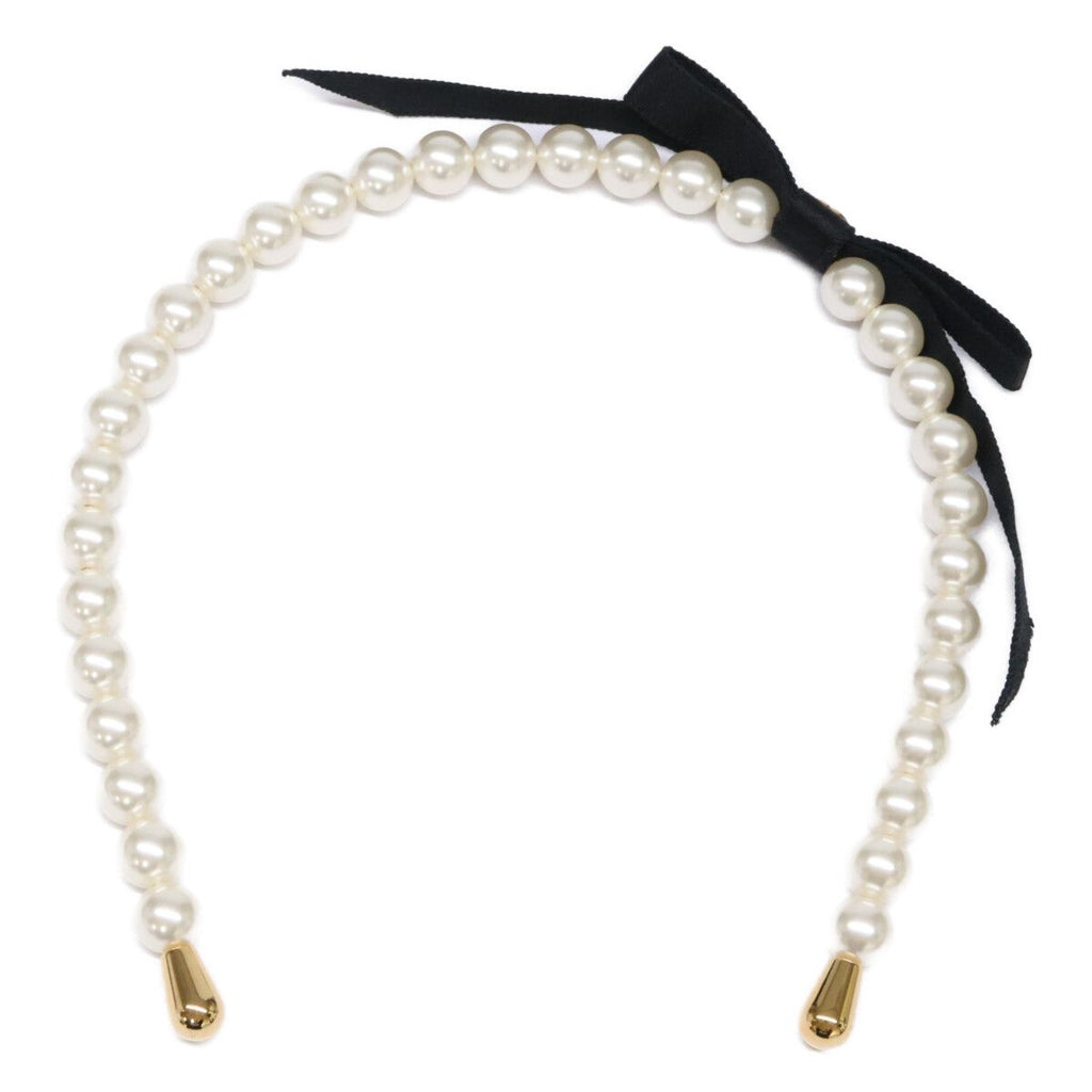 Chanel Like Pearl CC Logo Ribbon Headband — view 6