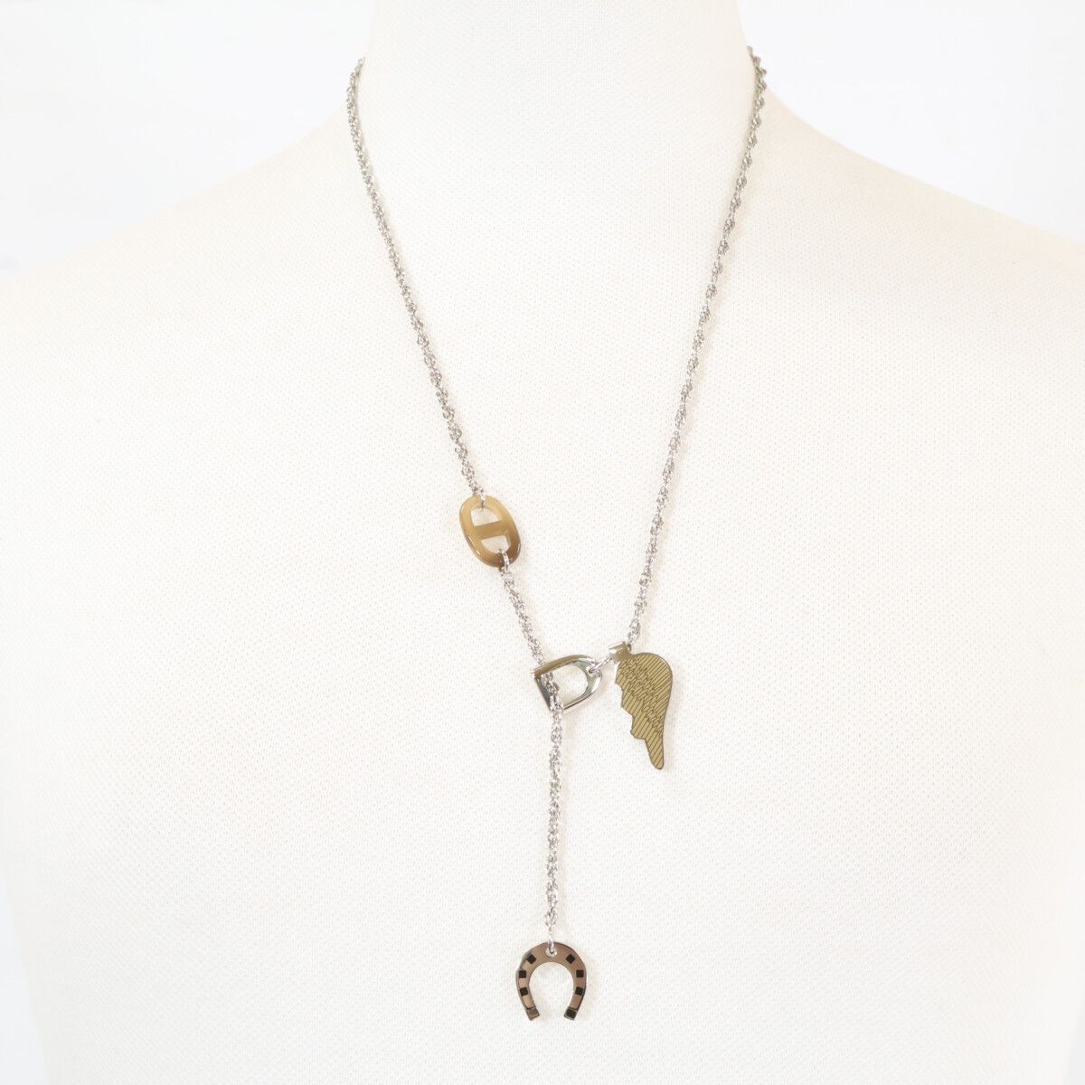 Hermes Bon Voyage Buffalo Horn Necklace — view 8