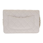 Chanel Classic Chain Wallet Shoulder Bag Caviar Leather White Gold — view 4