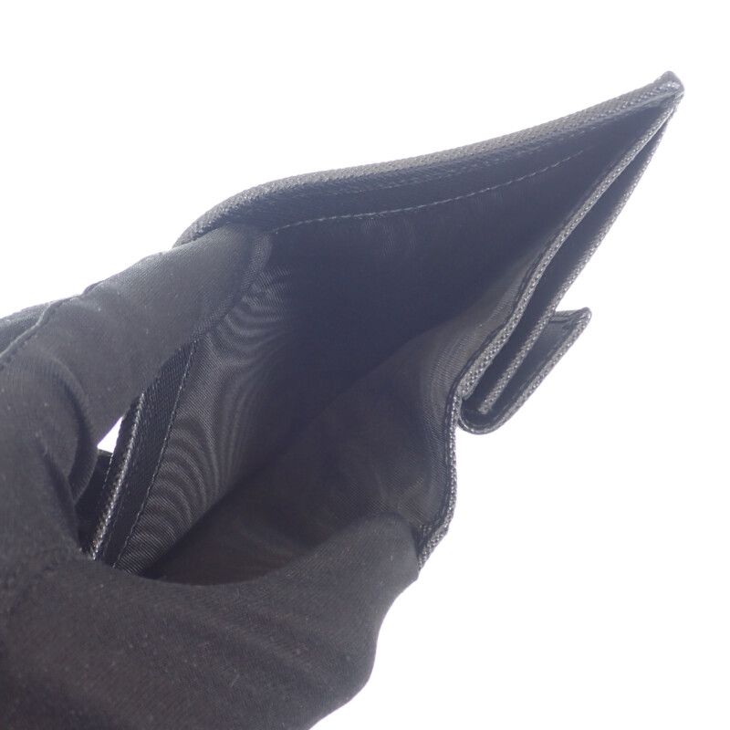 Prada Re-Nylon Tessuto Compact Wallet Bifold Saffiano Nylon Black SA — view 6