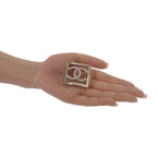 Chanel CC Square Brooch Metal Crystal Gold — view 7