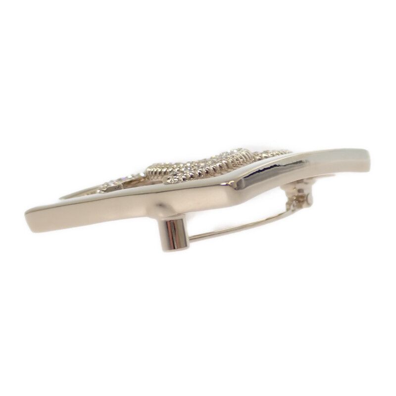 Chanel CC Square Brooch Metal Crystal Gold — view 4
