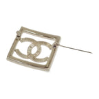 Chanel CC Square Brooch Metal Crystal Gold — view 3