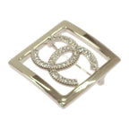 Chanel CC Square Brooch Metal Crystal Gold — view 2