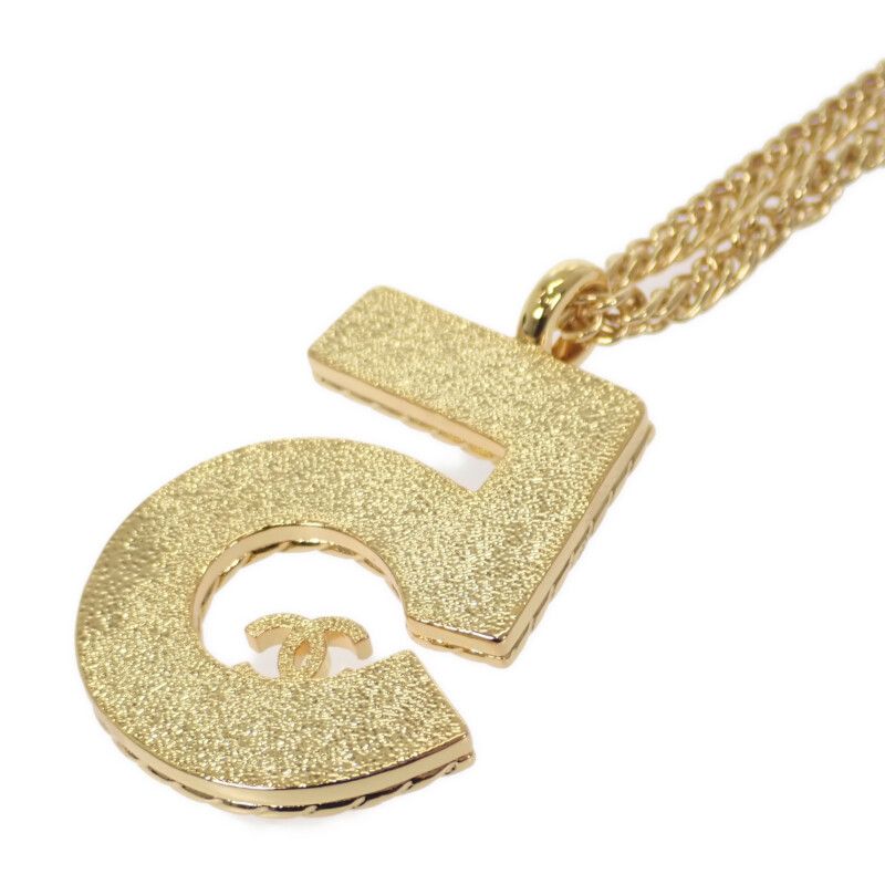 Chanel Long Necklace Metal Gold Blue — view 3