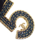 Chanel Long Necklace Metal Gold Blue — view 7