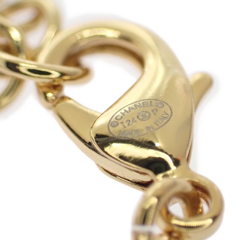 Chanel Long Necklace Metal Gold Blue — view 6
