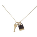Hermes Amulet Padlock PM Necklace Metal Buffalo Horn Gold SA