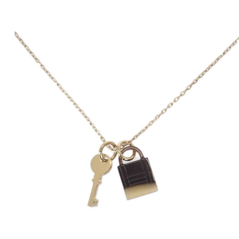 Hermes Amulet Padlock PM Necklace Metal Buffalo Horn Gold SA