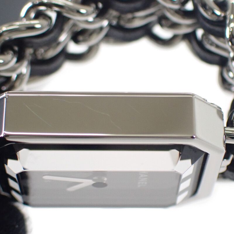 Chanel Premier Iconic Chain L Watch Stainless Steel Leather Quartz Black Dial — view 9