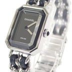 Chanel Premier Iconic Chain L Watch Stainless Steel Leather Quartz Black Dial — view 3