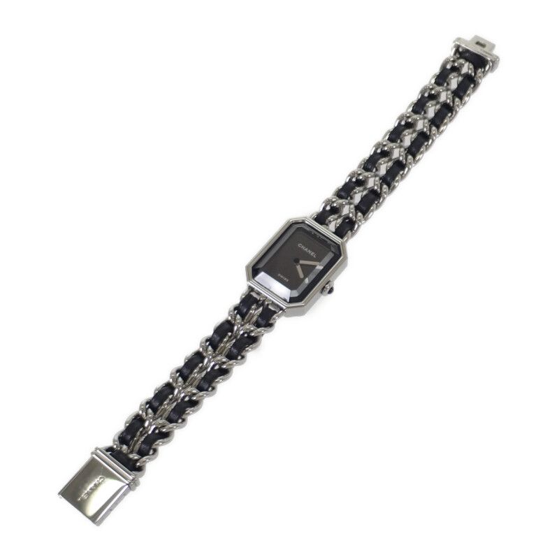 Chanel Premier Iconic Chain L Watch Stainless Steel Leather Quartz Black Dial — view 4