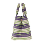 Prada Canapa Tote Border 2-Way Shoulder Bag Canvas Purple Green Gold — view 3