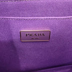 Prada Canapa Tote Border 2-Way Shoulder Bag Canvas Purple Green Gold — view 7