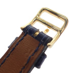 Hermes Ruban Lug Bezel Diamond Watch Yellow Gold Pink Navy Quartz White Dial — view 6