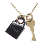 Hermes Amulet Padlock PM Necklace Metal Buffalo Horn Gold Black — view 4