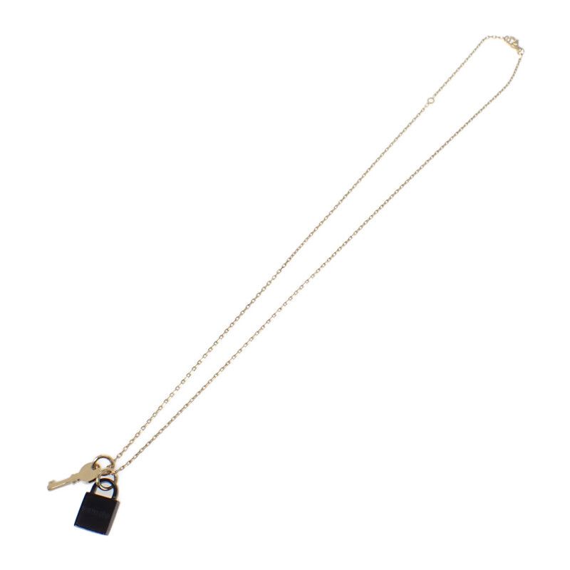 Hermes Amulet Padlock PM Necklace Metal Buffalo Horn Gold Black — view 2