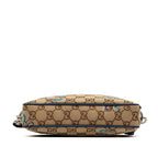 Gucci GG Canvas Snake Embroidery Crossbody Shoulder Bag Beige Navy — view 3