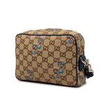 Gucci GG Canvas Snake Embroidery Crossbody Shoulder Bag Beige Navy — view 2