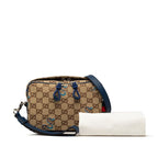 Gucci GG Canvas Snake Embroidery Crossbody Shoulder Bag Beige Navy — view 7