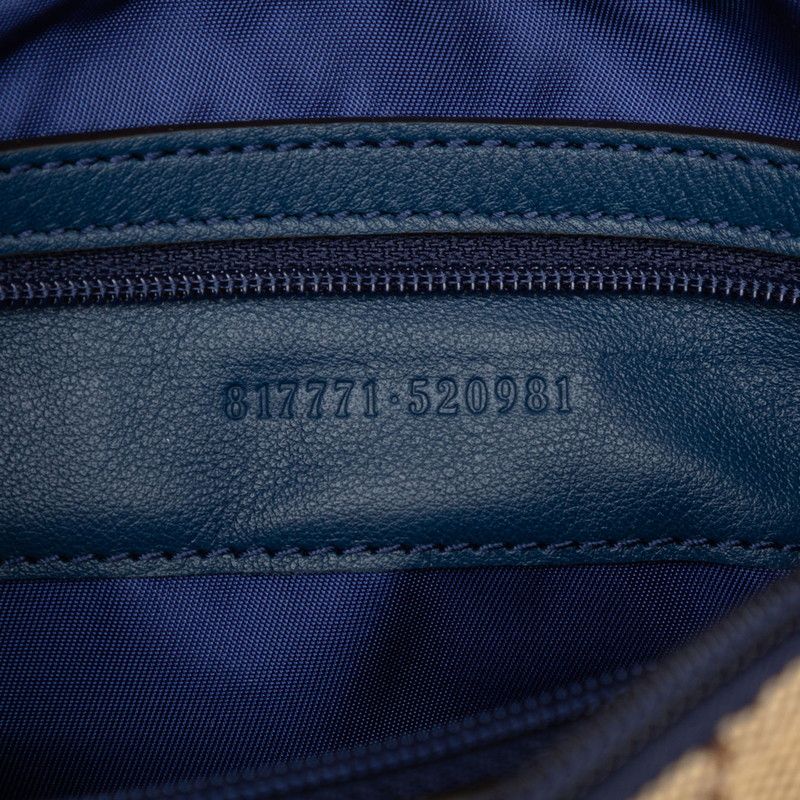 Gucci GG Canvas Snake Embroidery Crossbody Shoulder Bag Beige Navy — view 5
