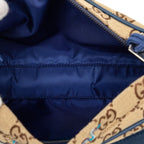 Gucci GG Canvas Snake Embroidery Crossbody Shoulder Bag Beige Navy — view 4