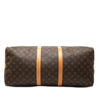 Louis Vuitton Monogram Keepall Bandouliere 55 Boston Bag 2-Way Brown Leather — view 3