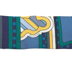 Hermes Twill Faubourg Rainbow Scarf Blue Multicolor Silk — view 3