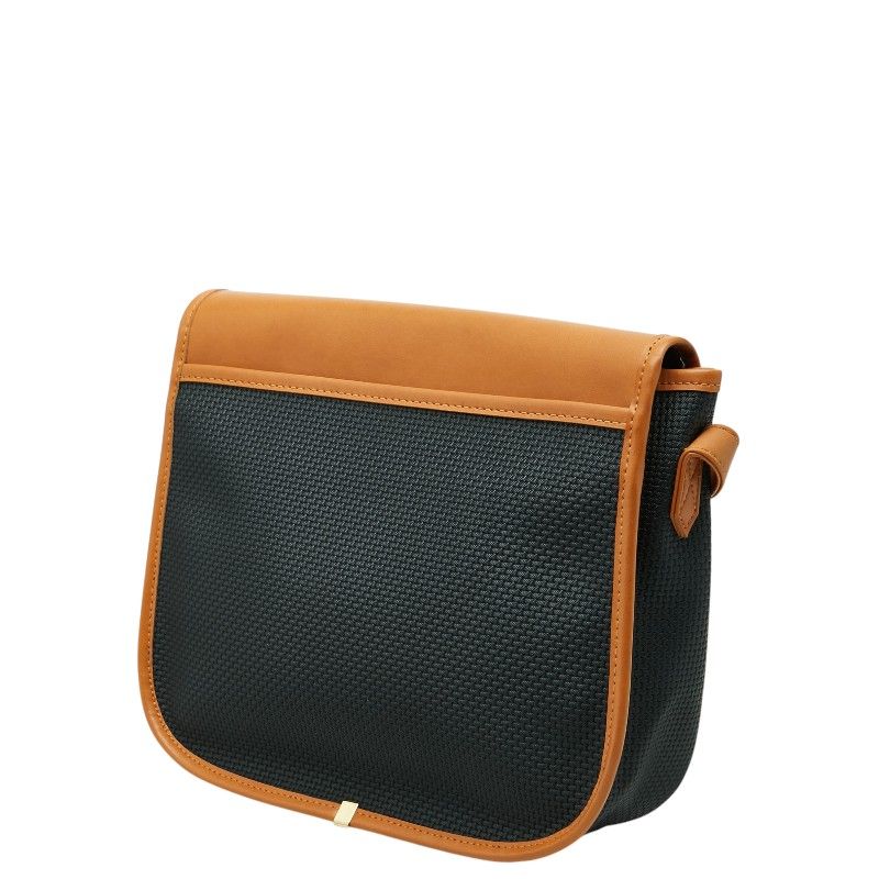 Saint Laurent Logo Plate Crossbody Shoulder Bag Navy Brown Leather — view 2