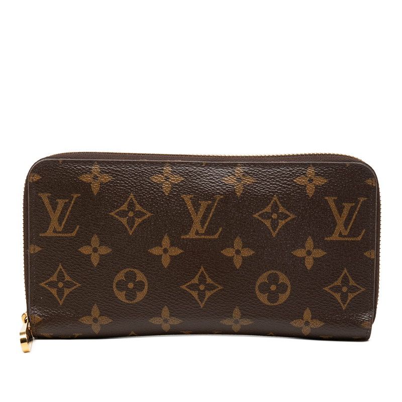Louis Vuitton Monogram Zippy Wallet Zip Around Brown Fuchsia Leather