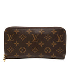 Louis Vuitton Monogram Zippy Wallet Zip Around Brown Fuchsia Leather