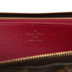 Louis Vuitton Monogram Zippy Wallet Zip Around Brown Fuchsia Leather — view 5
