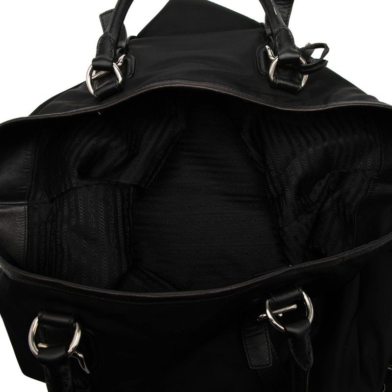 Prada 2-Way Shoulder Bag Black Nylon Leather — view 4