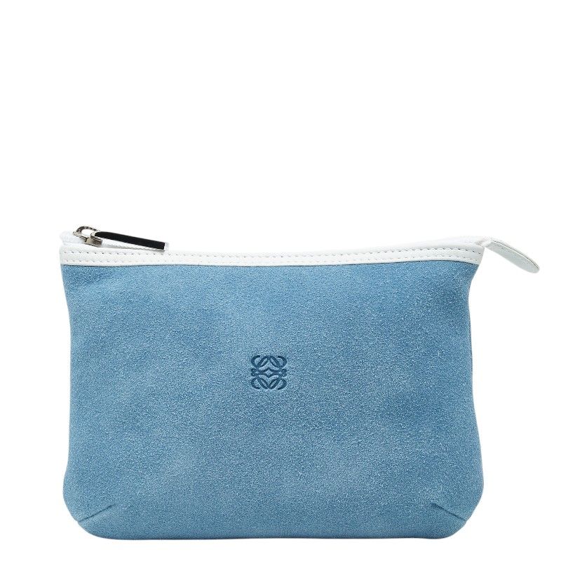 Loewe Anagram Pouch Blue Suede