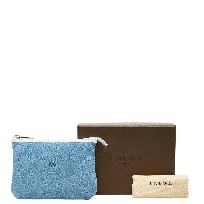 Loewe Anagram Pouch Blue Suede — view 9