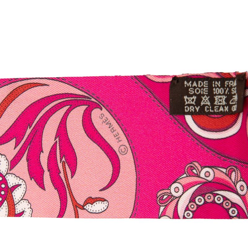 Hermes Twilly Festival Des Amazones Amazon Scarf Pink Silk — view 4