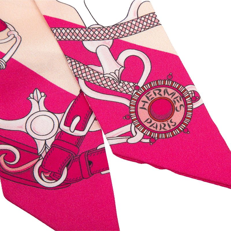 Hermes Twilly Festival Des Amazones Amazon Scarf Pink Silk — view 3