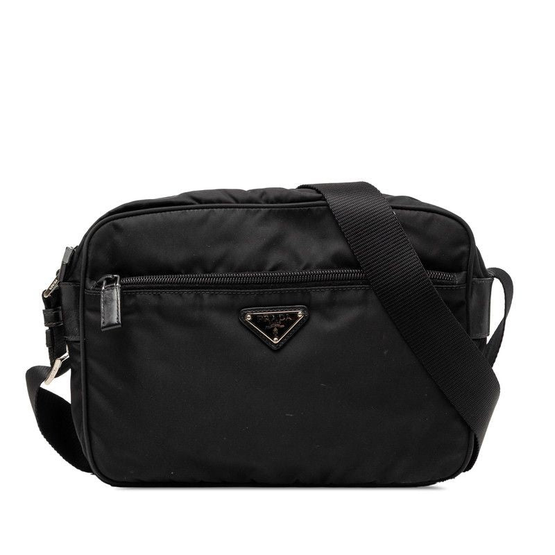 Prada Shoulder Bag Black Nylon Leather