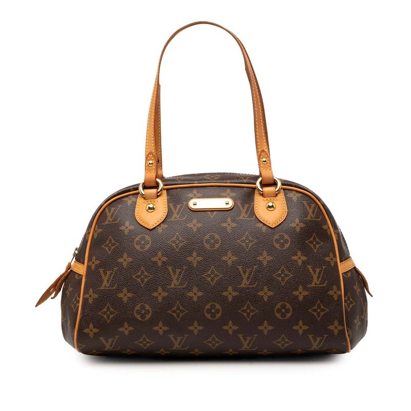Louis Vuitton Monogram Montorgueil PM Handbag Brown Leather