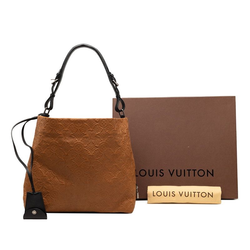 Louis Vuitton Monogram Antia Hobo PM Shoulder Bag Brown Leather — view 9